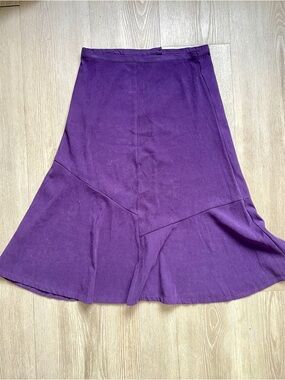 Vintage Whimsigoth Purple A-Line Flared Skirt